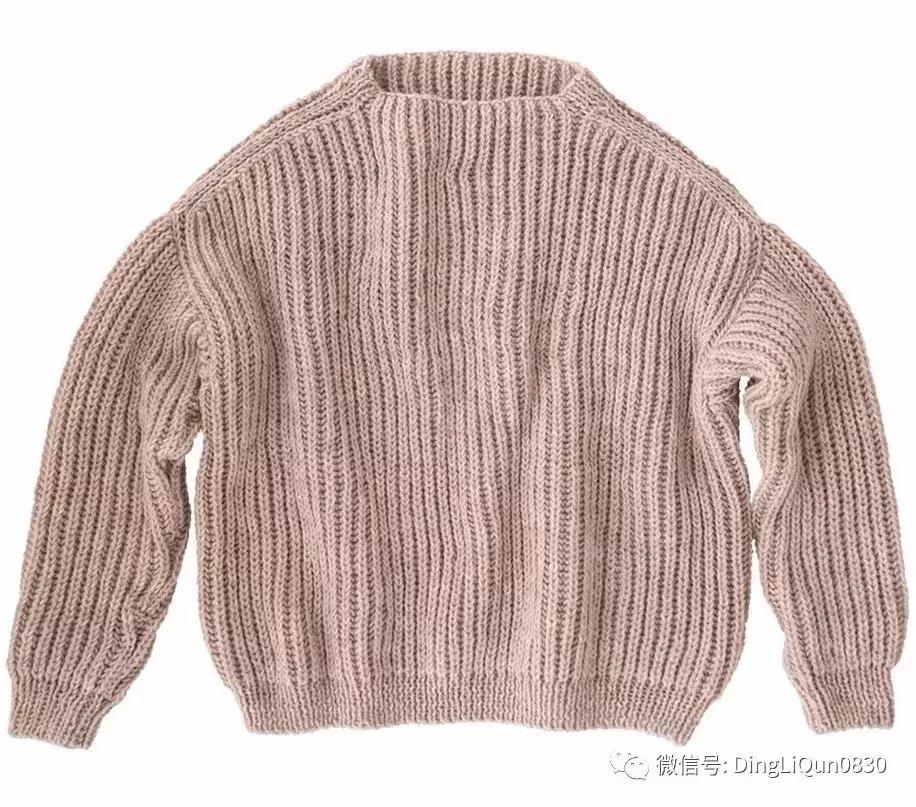 围巾编织教程10-15岁,圆肩针织宽松套头衫小款编织