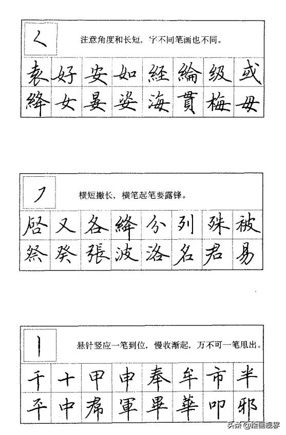 钢笔字写得好看的技巧,钢笔字入门教学点的写法