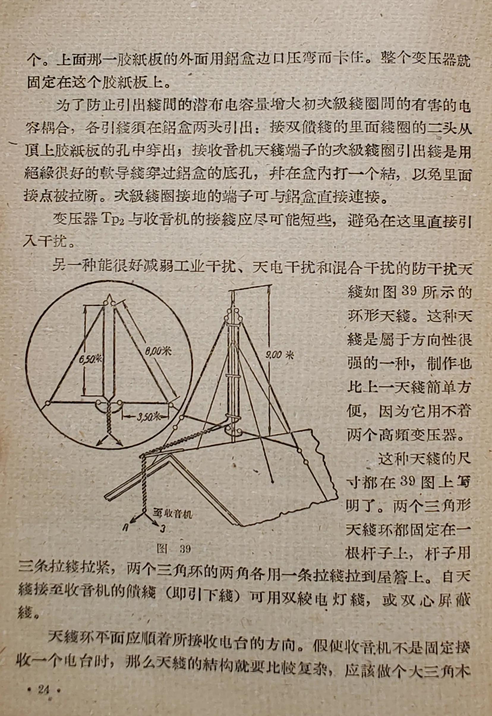 老收音机天线制作,50年代收音机线路图