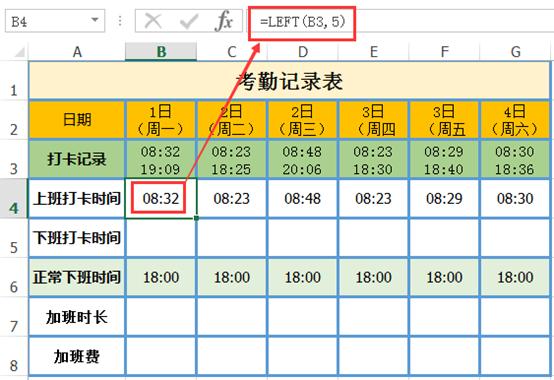 excel考勤多条件统计迟到次数,excel提取考勤记录的时间