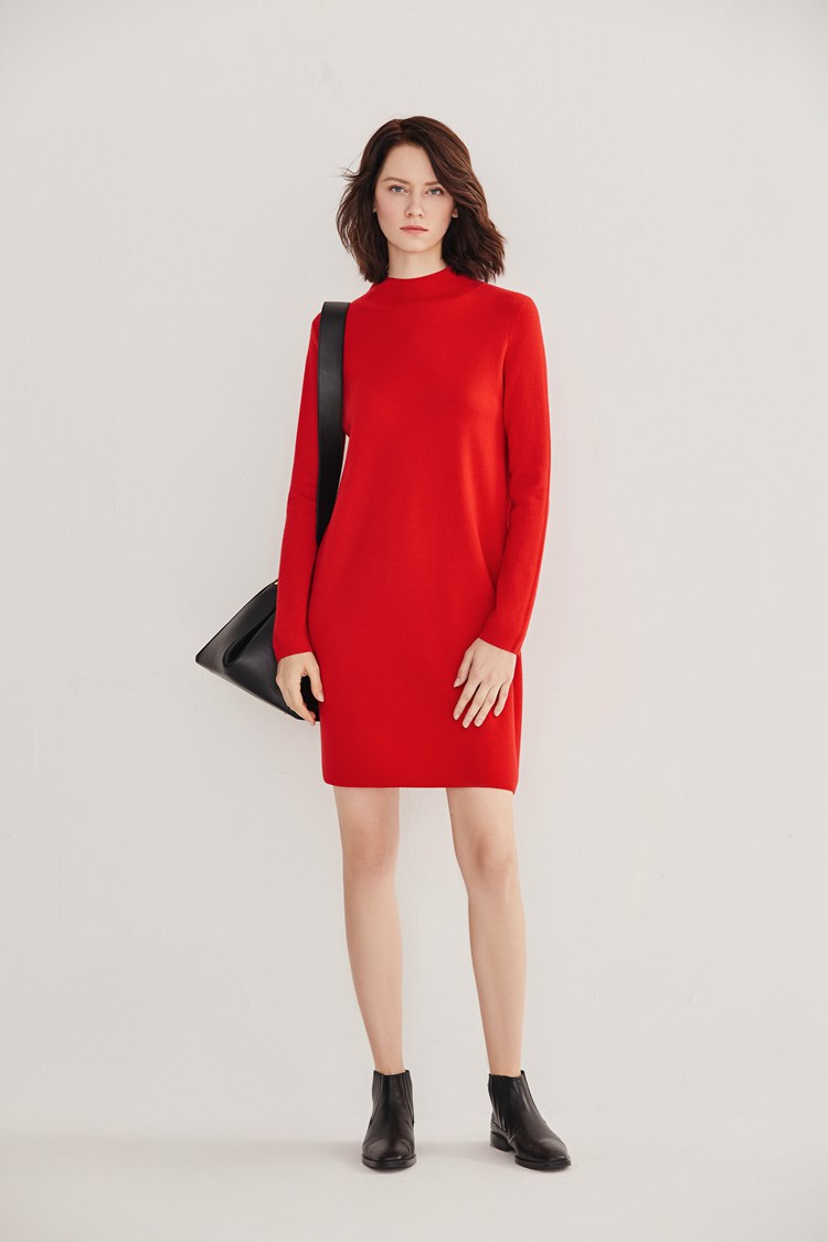 秋冬季温柔风穿搭连衣裙,适合冬季穿的连衣裙简约大方