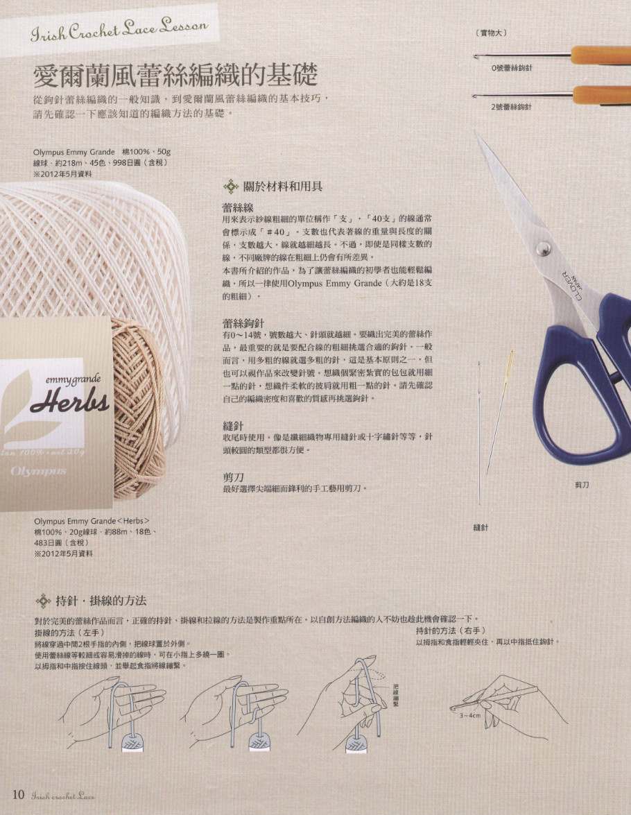 多重花样结合的爱尔兰钩花手提包