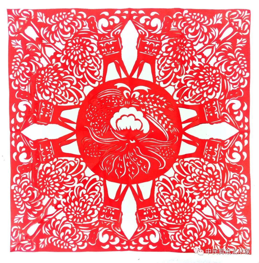 爱满重阳孝润童心剪纸,尊老爱老重阳主题剪纸