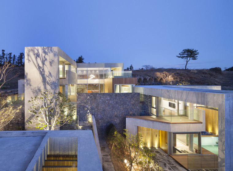 济州岛的贝希泳池别墅,韩国济州岛海景独栋大别墅