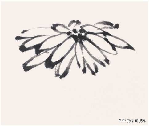 菊花花头国画画法和步骤,菊花花头写意画法教程