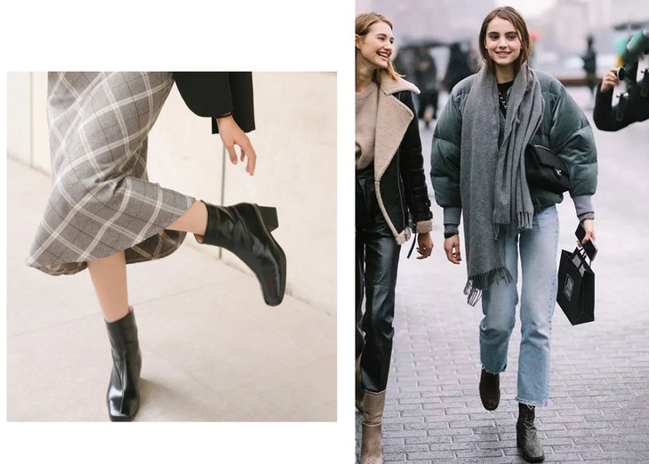 小粗腿适合的方头短靴,方头短靴和尖头短靴哪个更好搭配