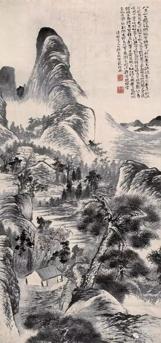 石涛山水画精品作品,石涛山水画高清大图临本