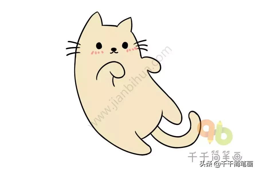 画画教程简单可爱卡通小猫的爪子,可爱小猫画法简单又好看