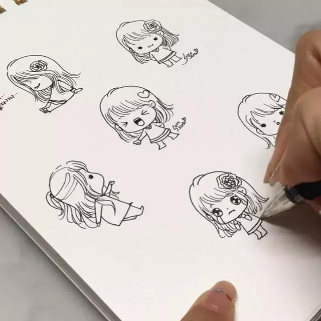 哈士奇的简笔画图片用彩铅画的,儿童彩铅简笔画6-12岁美观小人