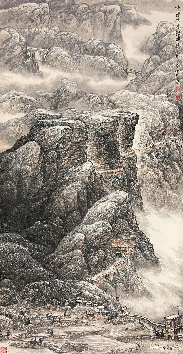 人工天河红旗渠全景图,人工天河红旗渠现场