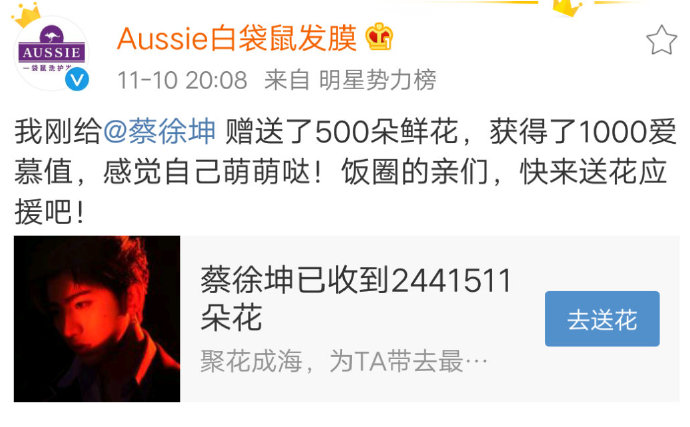 蔡徐坤代言mistine见面会,蔡徐坤19年代言aussie的广告