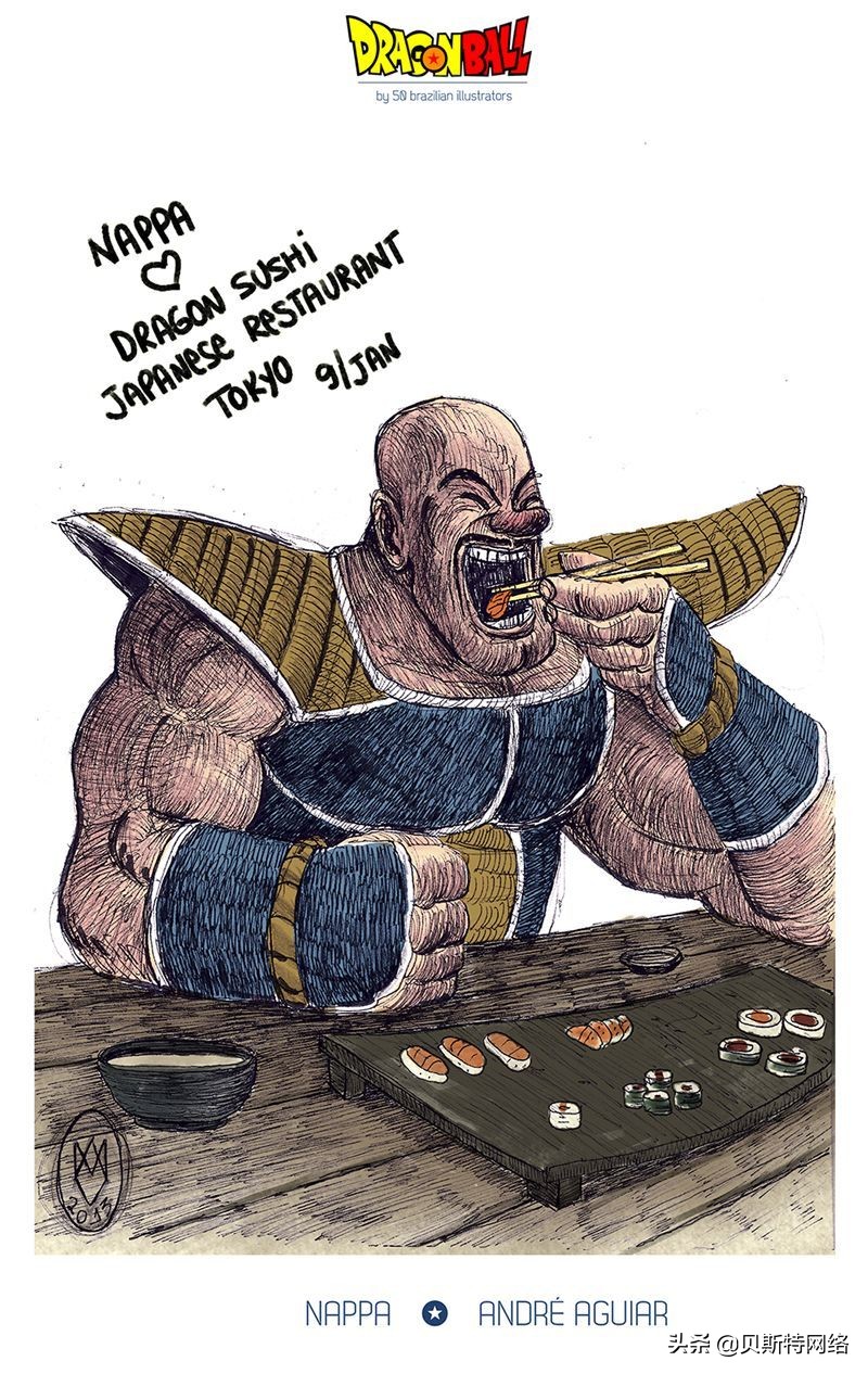 日本动漫插画师七龙珠,手绘龙珠经典插画