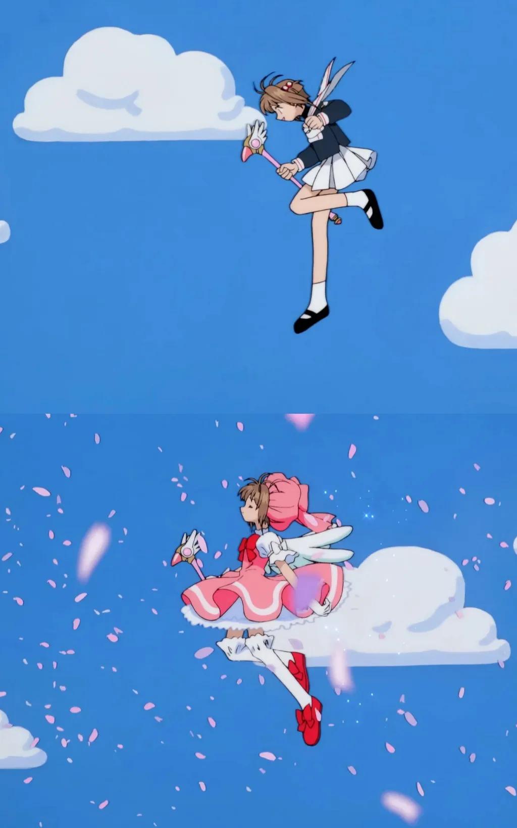 百变小樱魔术卡少女樱平铺壁纸,百变魔卡小樱唯美手机壁纸