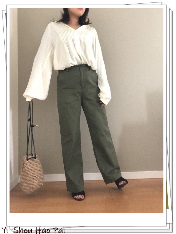 绿色阔腿裤搭配什么上衣女,绿色阔腿裤穿搭冬季女搭配