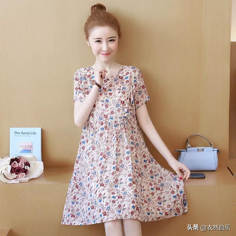 优雅气质雪纺裙散发迷人气息,雪纺收腰显瘦碎花春天仙女裙