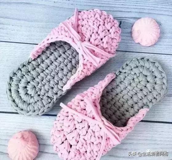 毛线地板拖鞋编织教程全过程,钩拖鞋的各种钩织教程