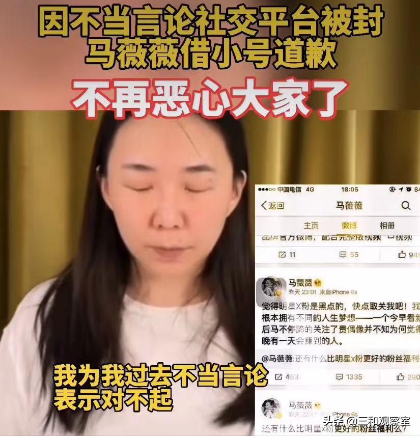 马薇薇因不当言论道歉,马薇薇道歉退圈