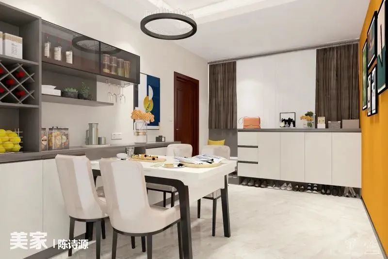 好看的客餐厅效果图,60平方客餐厅一体装修效果图大全