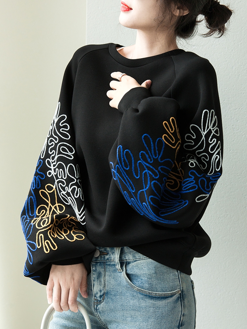 哈伦牛仔裤卫衣穿搭女秋冬,秋季卫衣宽松慵懒风配卫裤