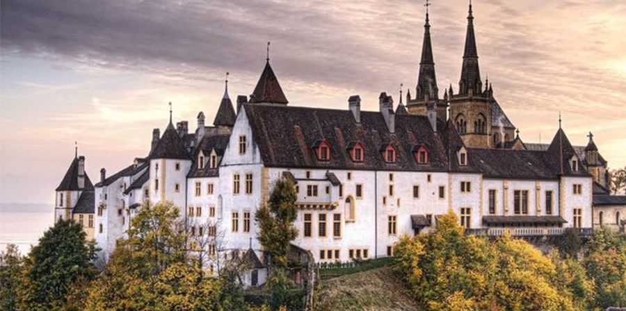 匈牙利特色建筑城堡儿童画,创意儿童画美丽的房子