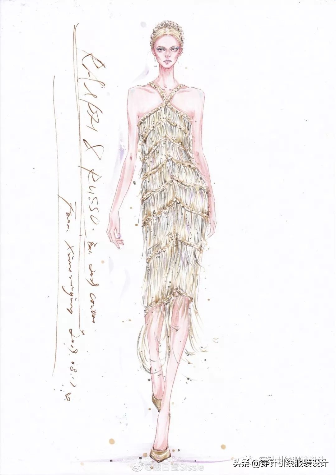 礼服服装效果图手绘,西装手绘服装效果图