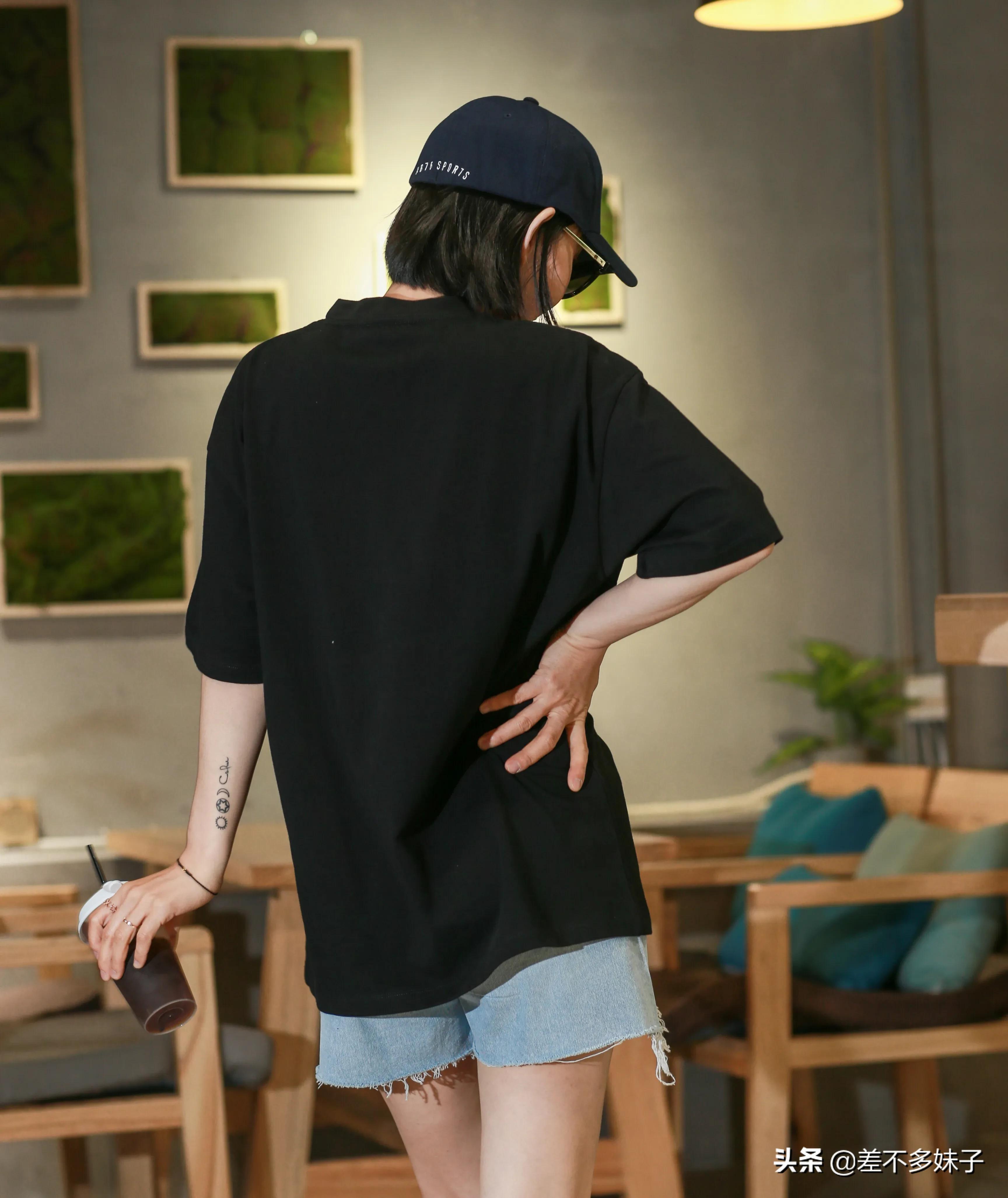 简约夏季宽松t恤ins潮牌,夏款韩系潮牌印花宽松大版t恤