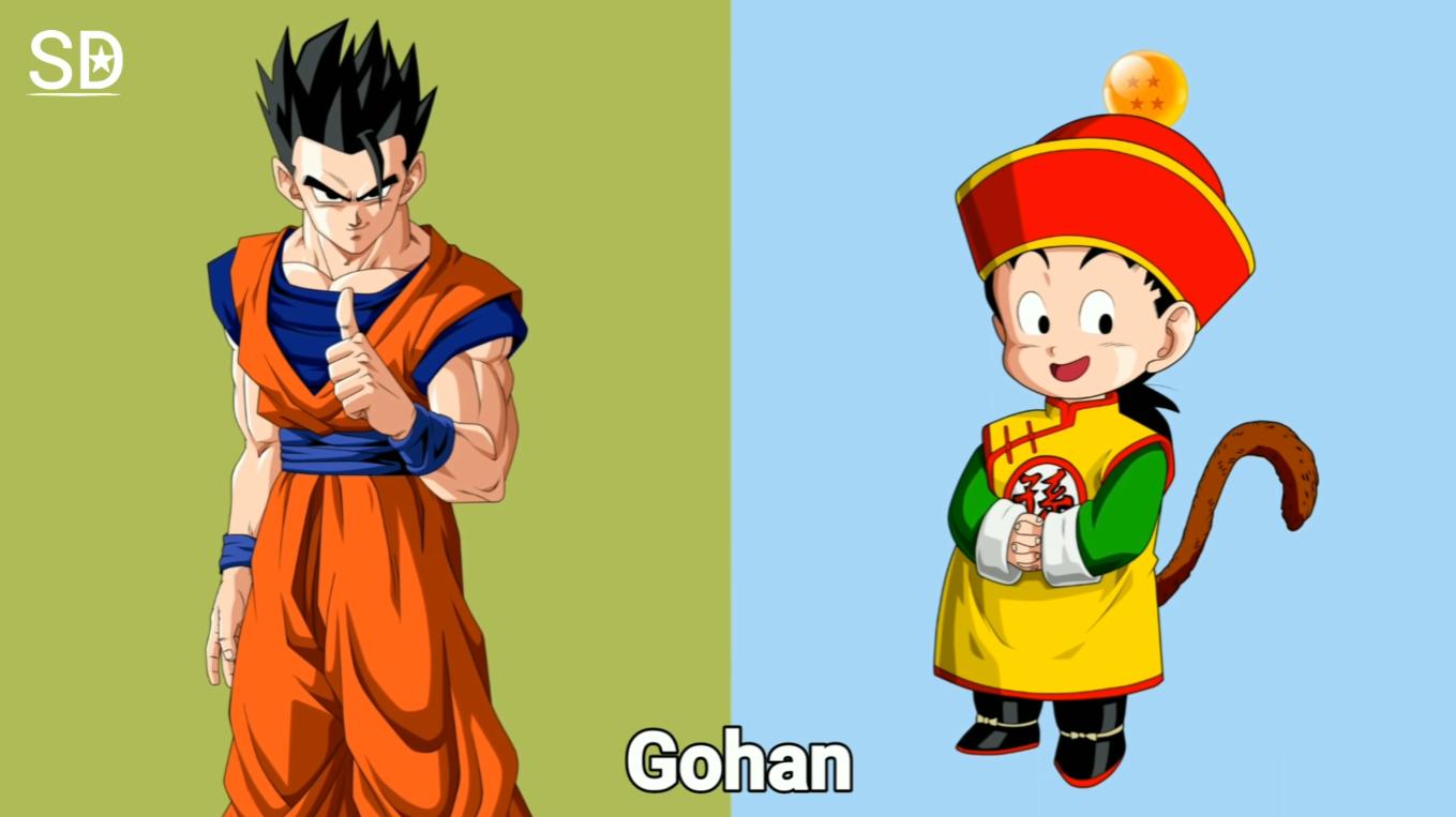 龙珠人物成年、童年对比图：萌娃悟空和悟饭！反派团个个是沙雕