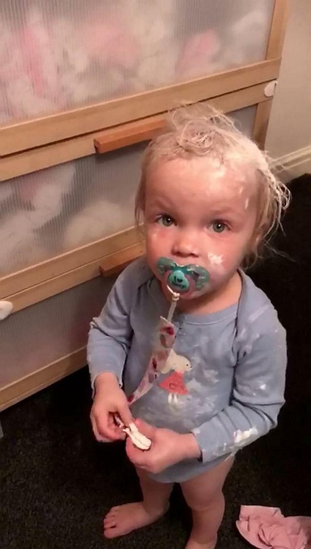 英国两岁三胞胎,用护肤霜给家里装修,淘气笑倒妈妈