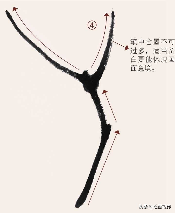 国画梅枝的穿插和笔法,国画梅入门教程