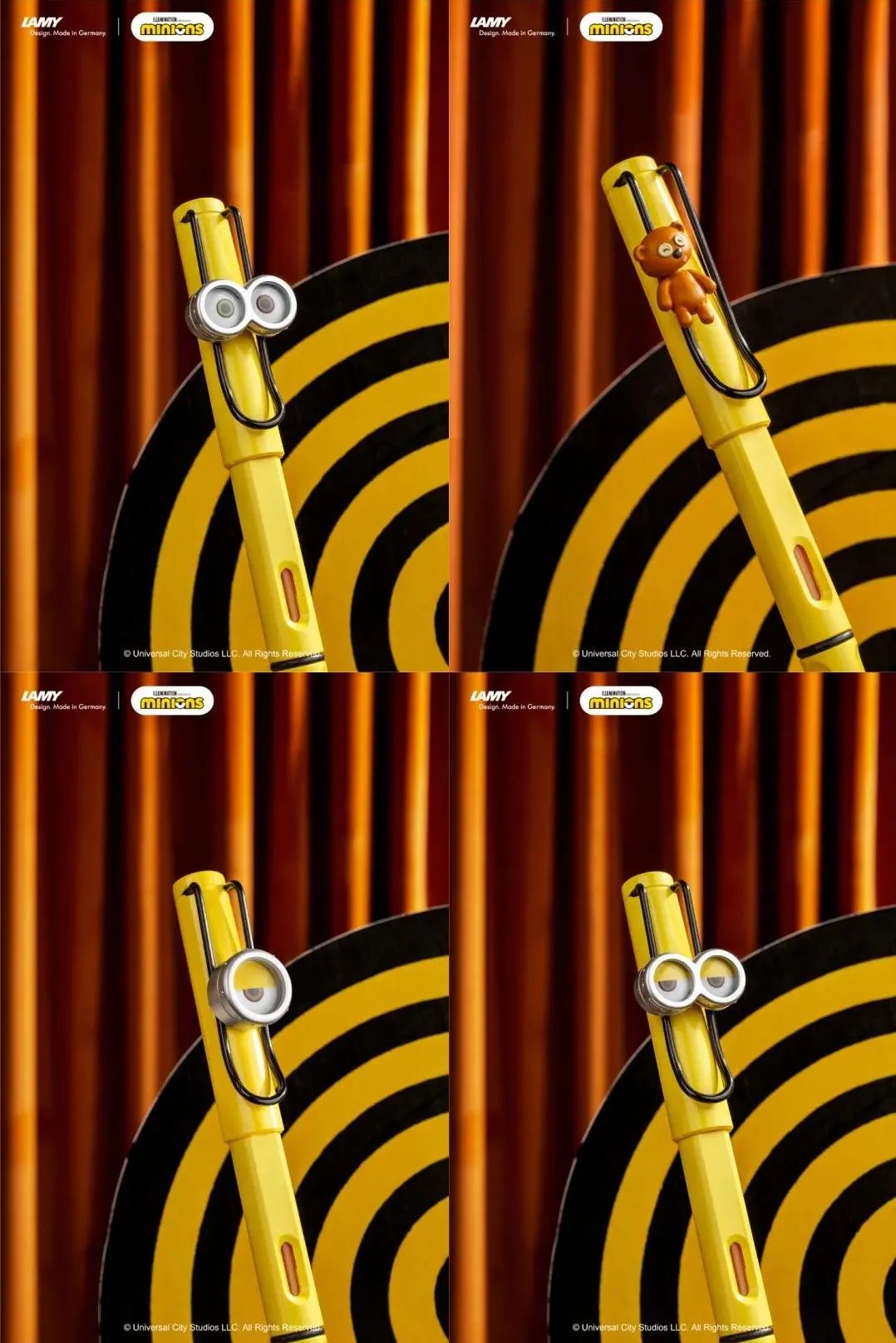 凌美环球影城联名钢笔,环球影城小黄人联名手办