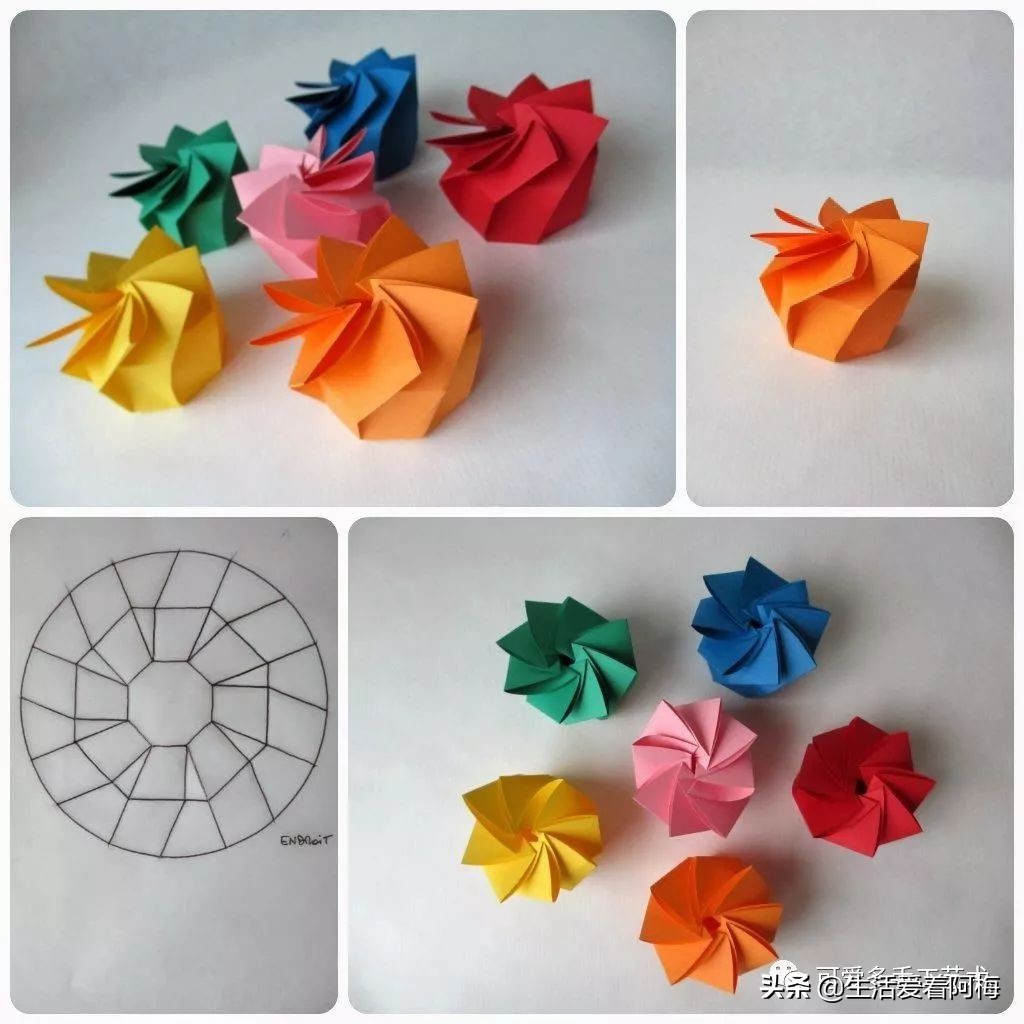 手工制作纸折的礼品盒,纸手工折盒教程