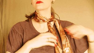 旧衣服怎么系丝巾好看,长条丝巾系法变衣服内搭