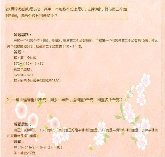 小学数学四年级上册1-6单元奥数题,小学奥数题100道经典解题思维训练