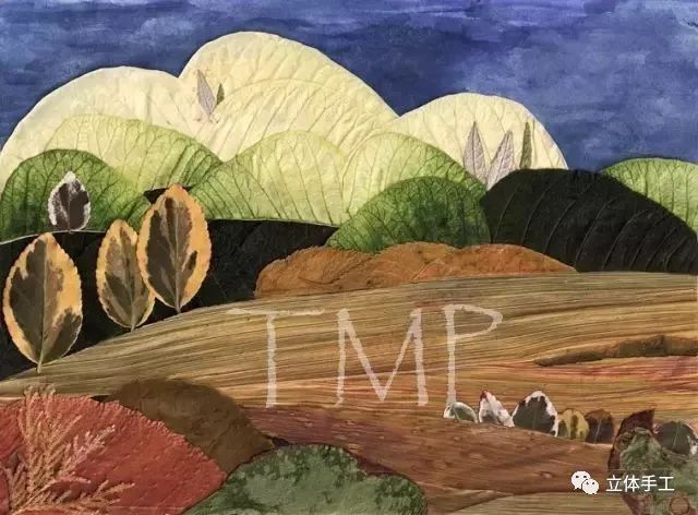 落叶拼贴画图片大全,落叶和花草拼贴画