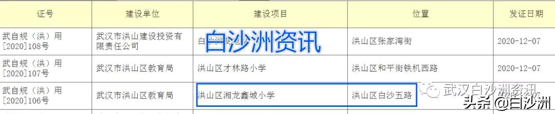 洪山区湘龙鑫城小学规划公示,湘龙鑫城小学开工