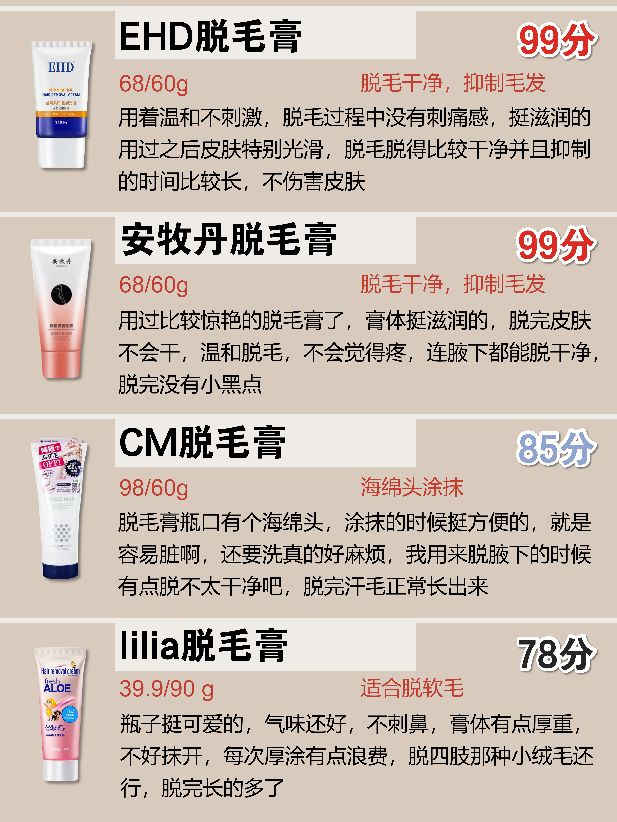 脱毛膏测评哪款最好用,脱毛膏又便宜又好用推荐测评