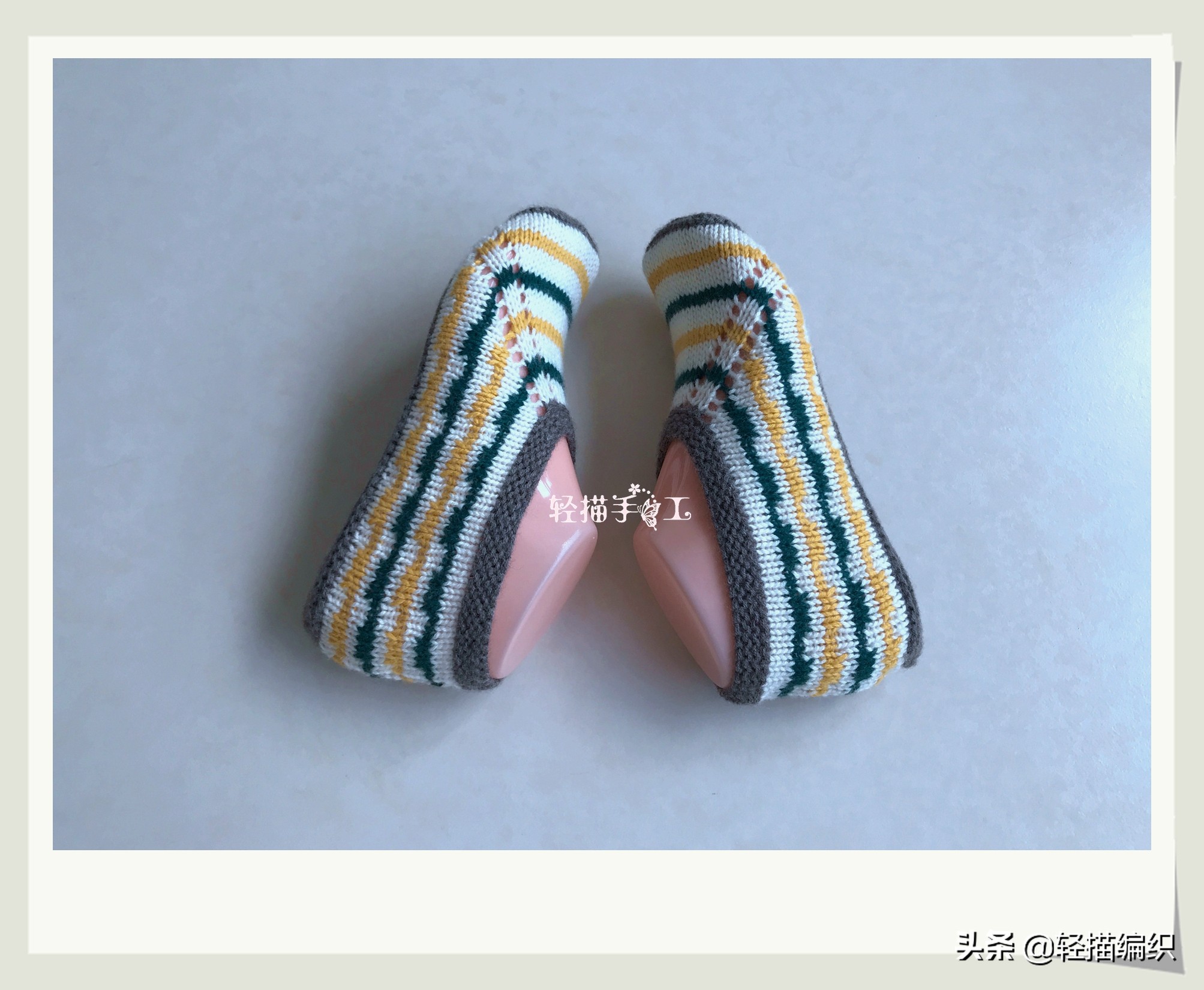 两种颜色地板袜教程,地板袜穿着舒适又好看