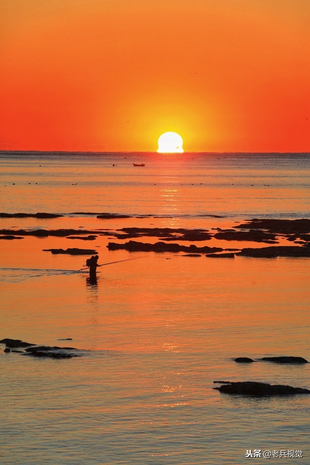冬日大连观渤海,冬天大连看日落的海边