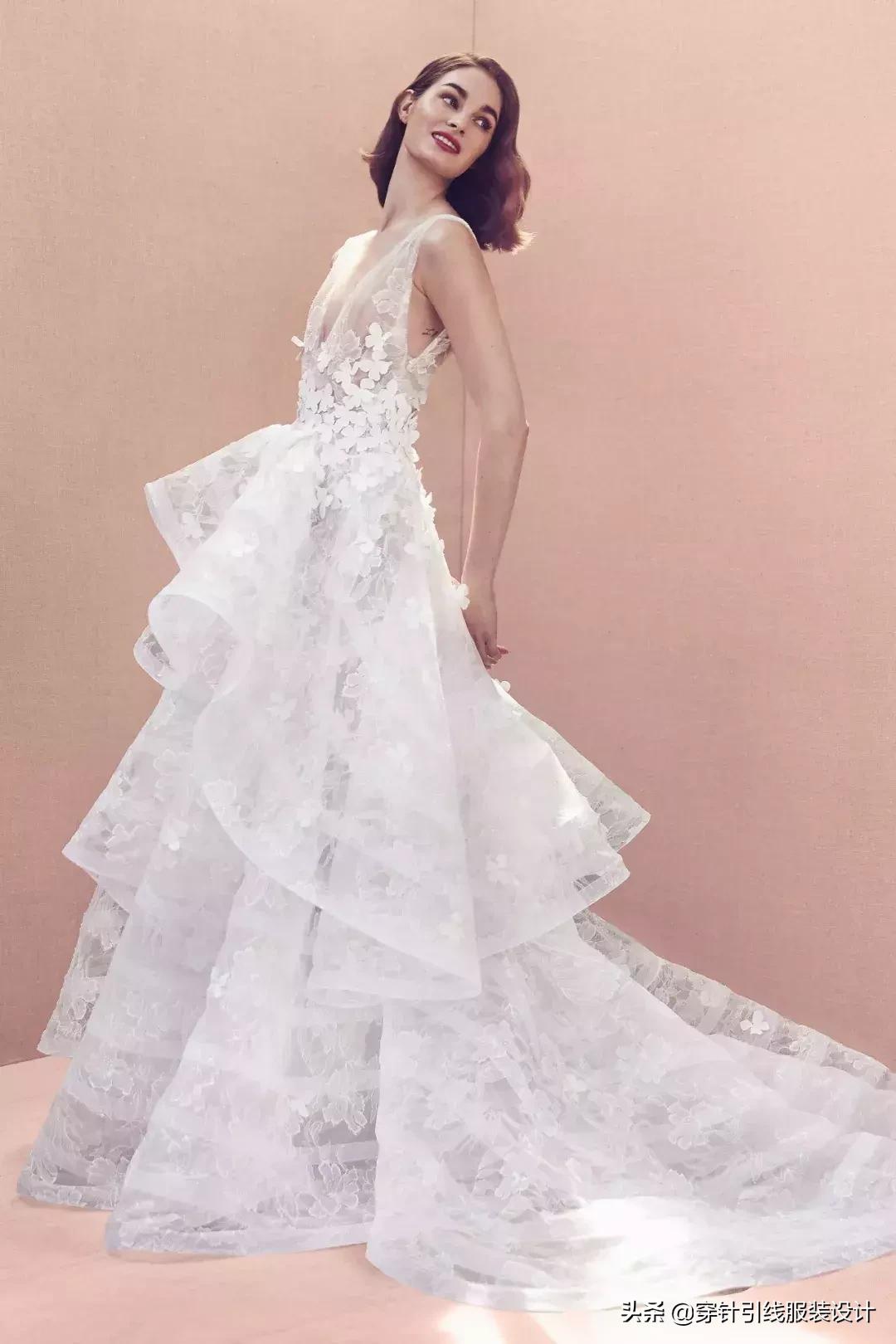 oscardelarenta婚纱走秀,婚纱欧美风秀场款