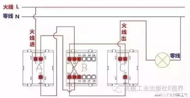 浴霸怎么接线三联三控开关接线图,灯泡内部接线和开关接线图