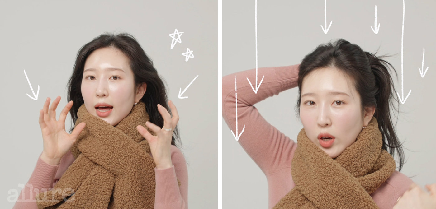 适合戴小熊帽子围巾的发型,扁头戴围巾的头发怎么弄