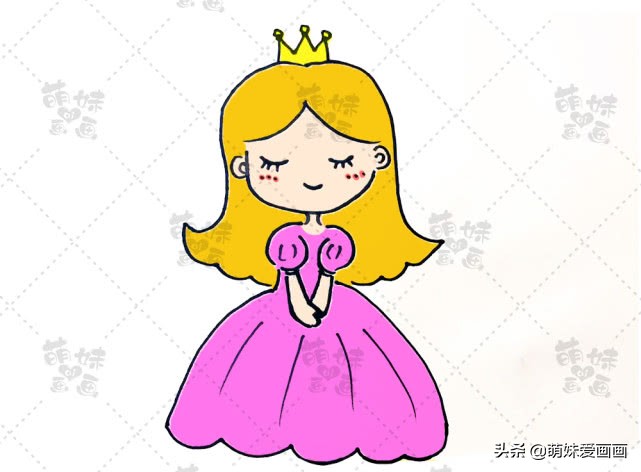简单又漂亮的小公主简笔画,简单又好看的小公主简笔画