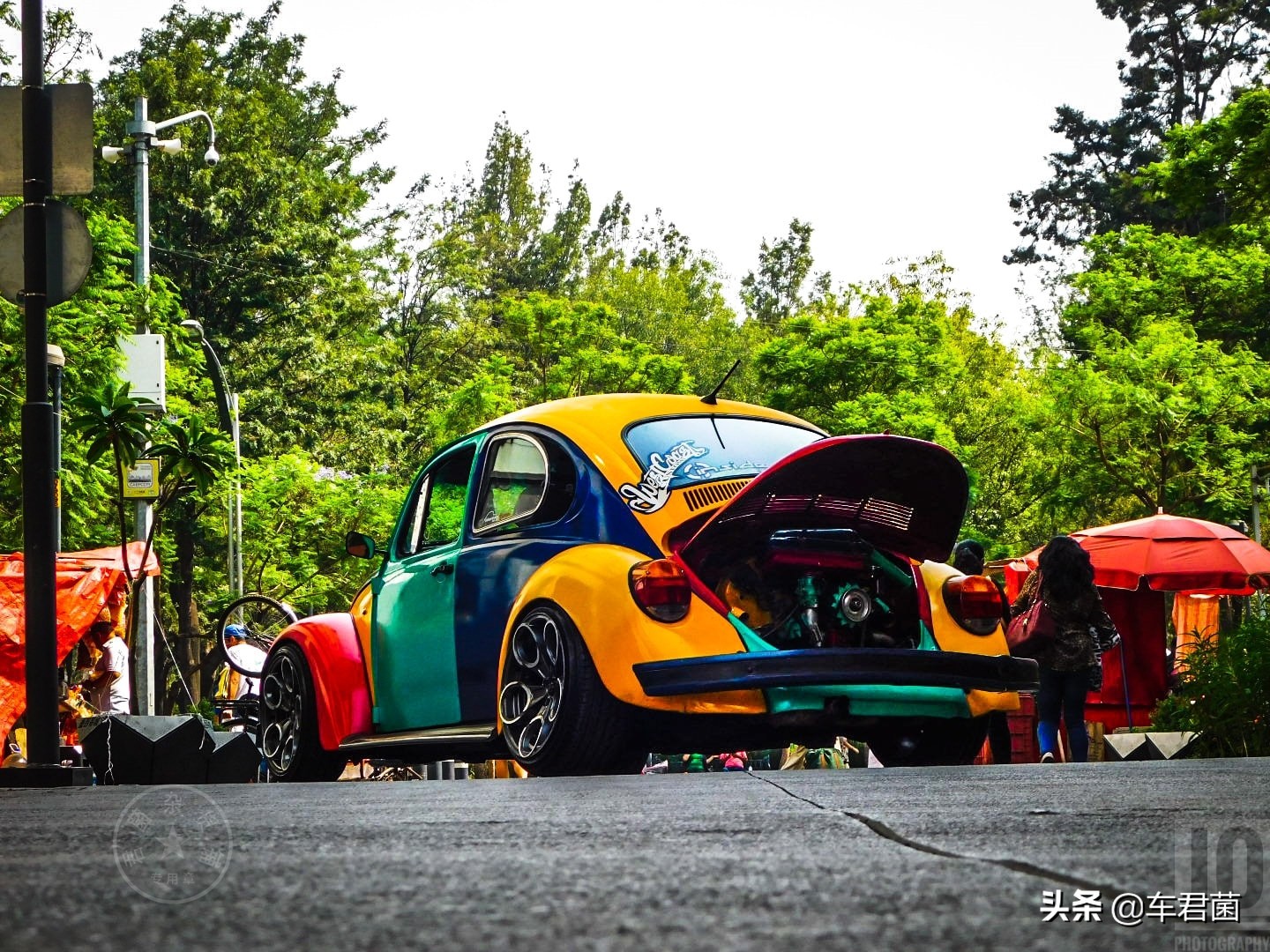 甲壳虫敞篷五颜六色,五颜六色的婚车甲壳虫