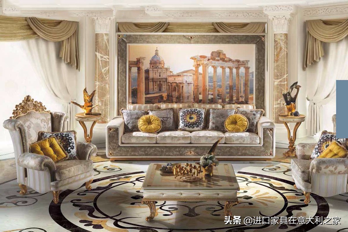 欧式奢华布艺沙发,欧式风格真皮沙发效果图