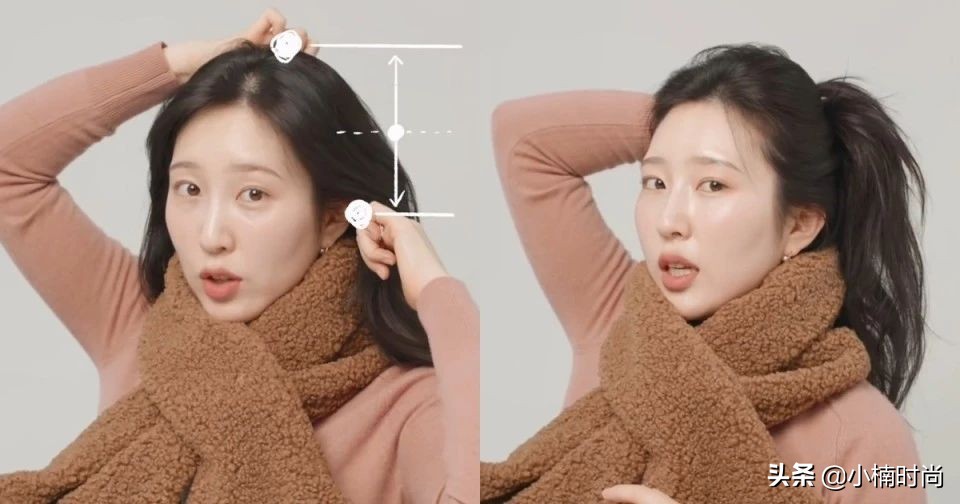 适合围巾帽子一体的发型,适合戴帽子的发型教程马尾