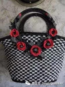 塑料袋编拖鞋,毛线编织浴花袋