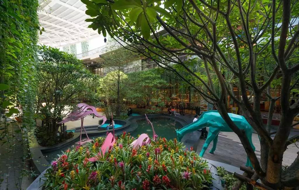 商业步行街景观设计效果图,现代商业街景观效果