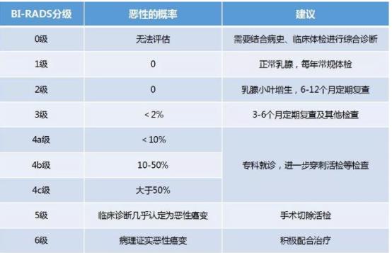 乳腺结节bi-rads分级依据,国内乳腺结节bi-rads分级标准