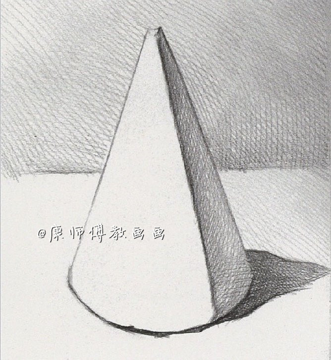 素描圆锥体的比例是多少,素描几何体初学者素材