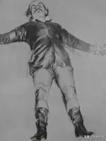 门采尔自画素描高清大图,素描大师门采尔著名作品